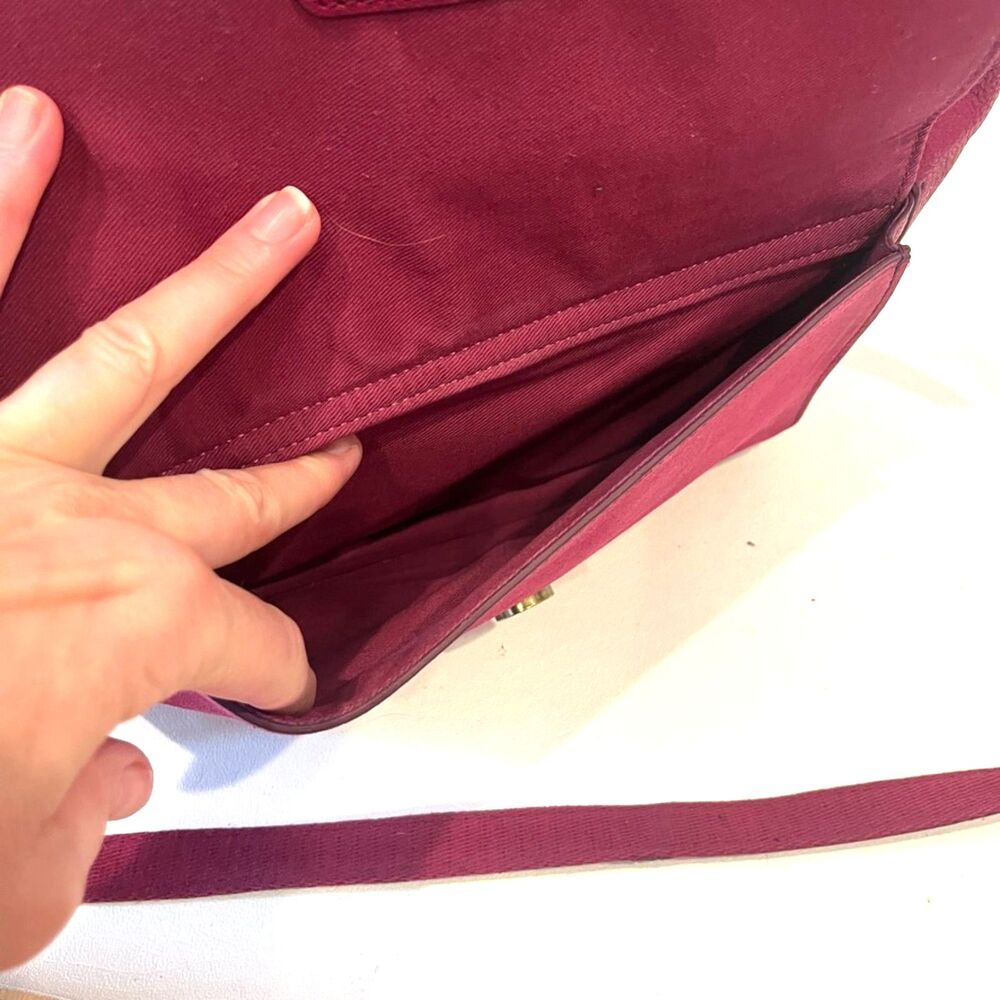 Fossil Kinley Crossbody Bag Wine/Fig Leather Suede - Picture 4 of 12